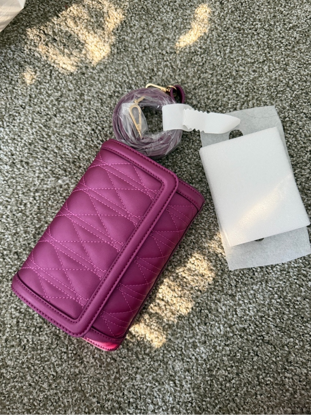Quilted Crossbody Wallet in Deep Plum (Touch Screen Purse)